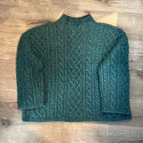 Milly oversized fisherman sweater in lagoon - Picture 6 of 6